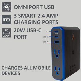 Austere V Series flameless MOV protection visible in outlet