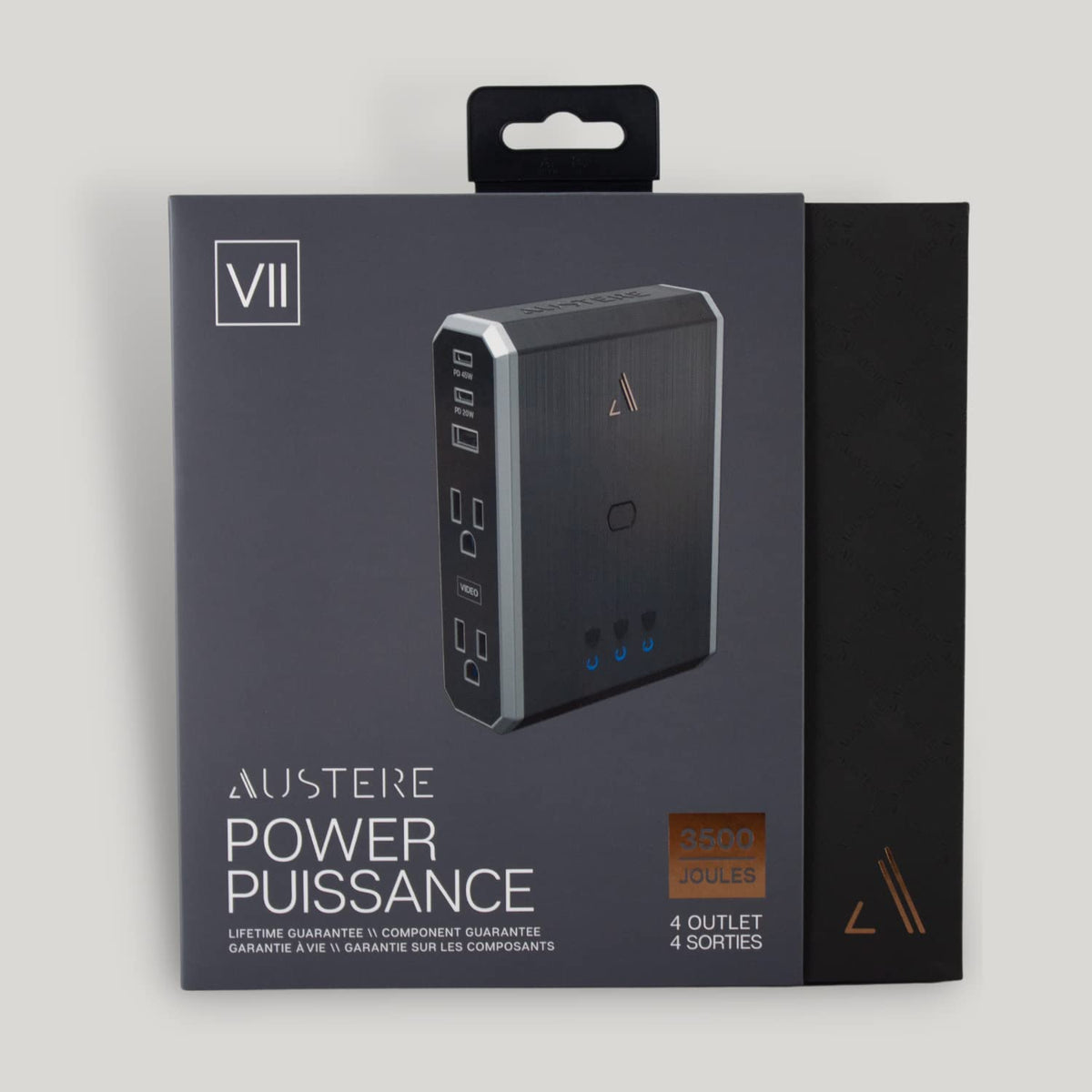 AUSTERE VII Series USB-C PD ports delivering 45W and 20W fast charging
