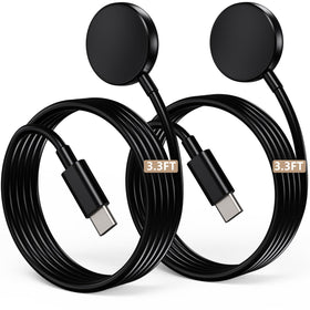 Autallgee 2-pack USB-C watch charger package, ideal for travel and home.
