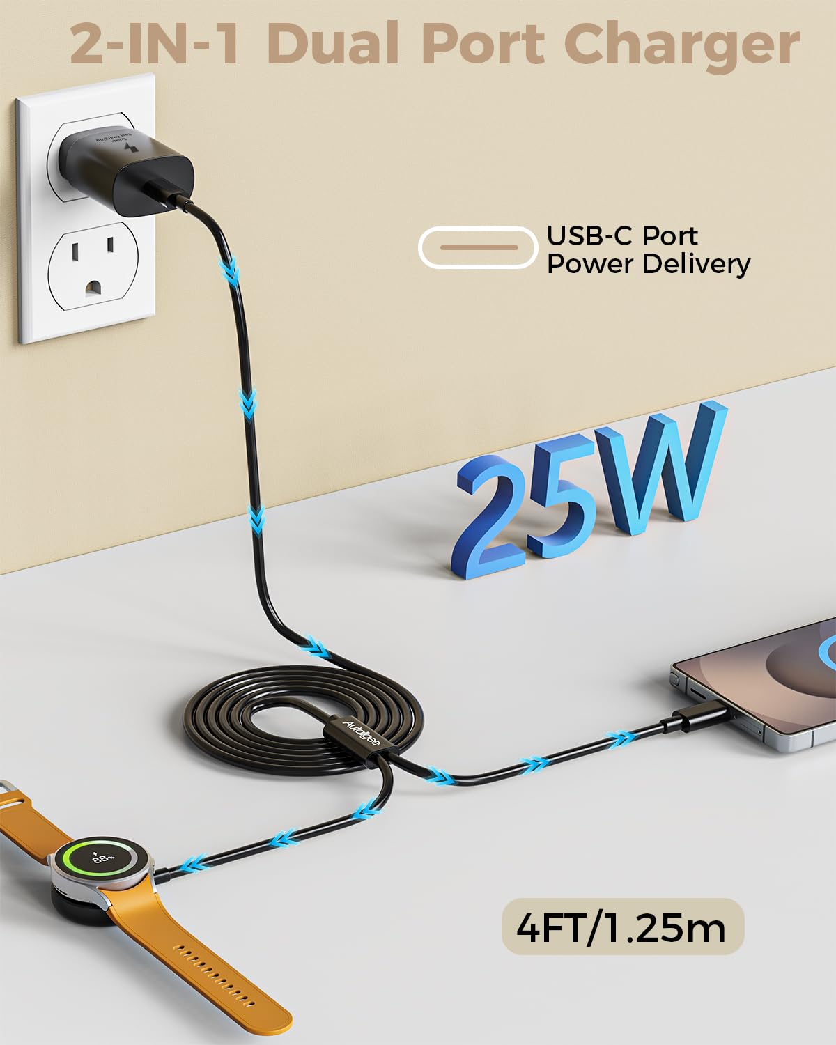 Autallgee 25W USB-C fast charger powers Galaxy devices quickly