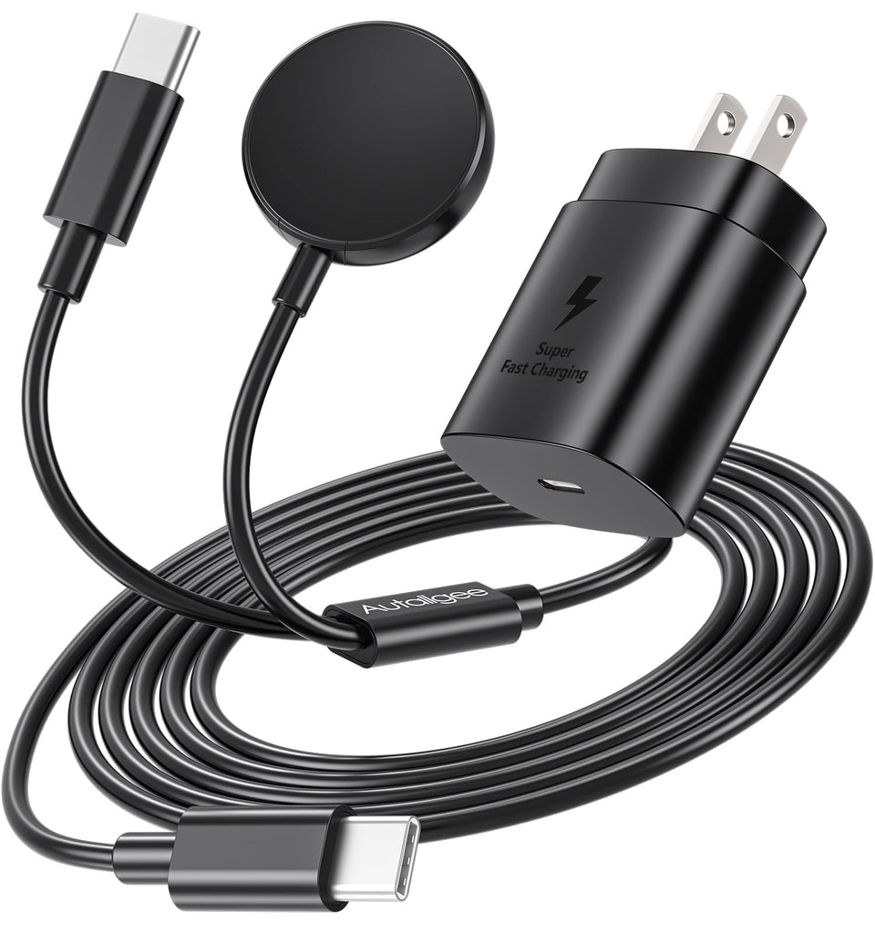 Autallgee 2-in-1 watch charger with magnet for precise Galaxy Watch placement