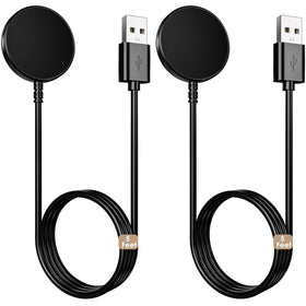 Autallgee 2-pack 5ft watch charger with Samsung compatibility for charging on the go.