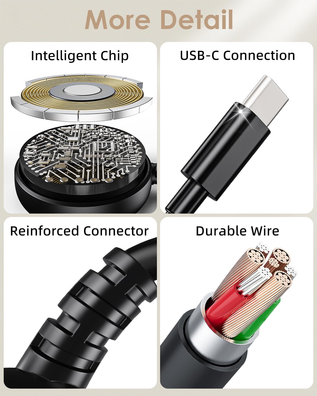 Autallgee bundle includes 2-in-1 charger cable and 25W block