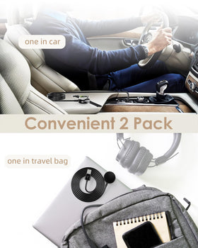 Autallgee compact 5ft cable keeps bedside, desk, car charging tidy.