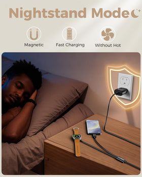 Autallgee dual-device charging hub for watch and phone simultaneously
