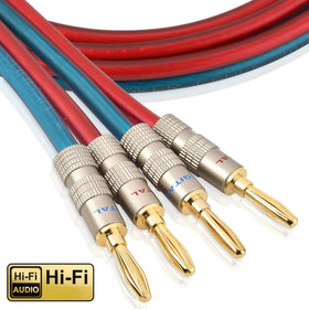 AutCreation gold plated banana plugs provide corrosion resistance and secure connections.