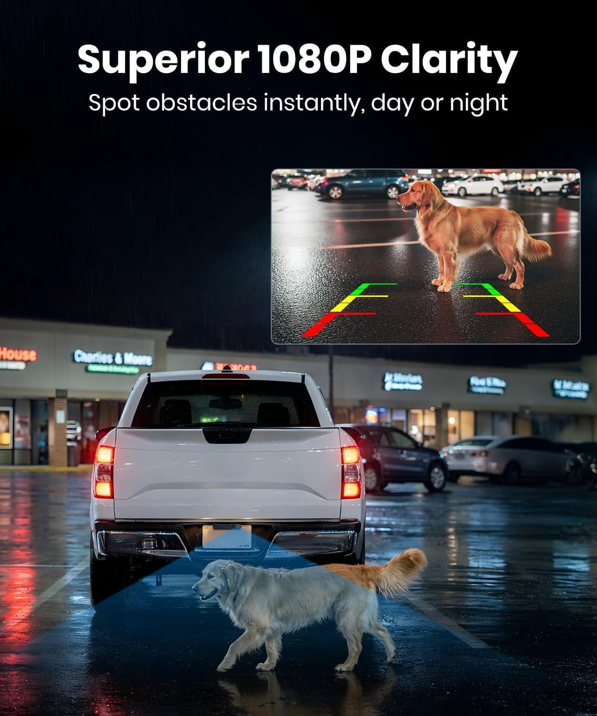 Auto-VOX 1080P color night vision aids distance judgment in low light.