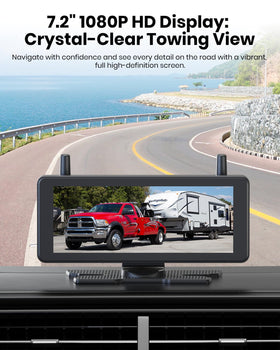 AUTO-VOX 1080P HD feed with infrared night vision for low-light backing.