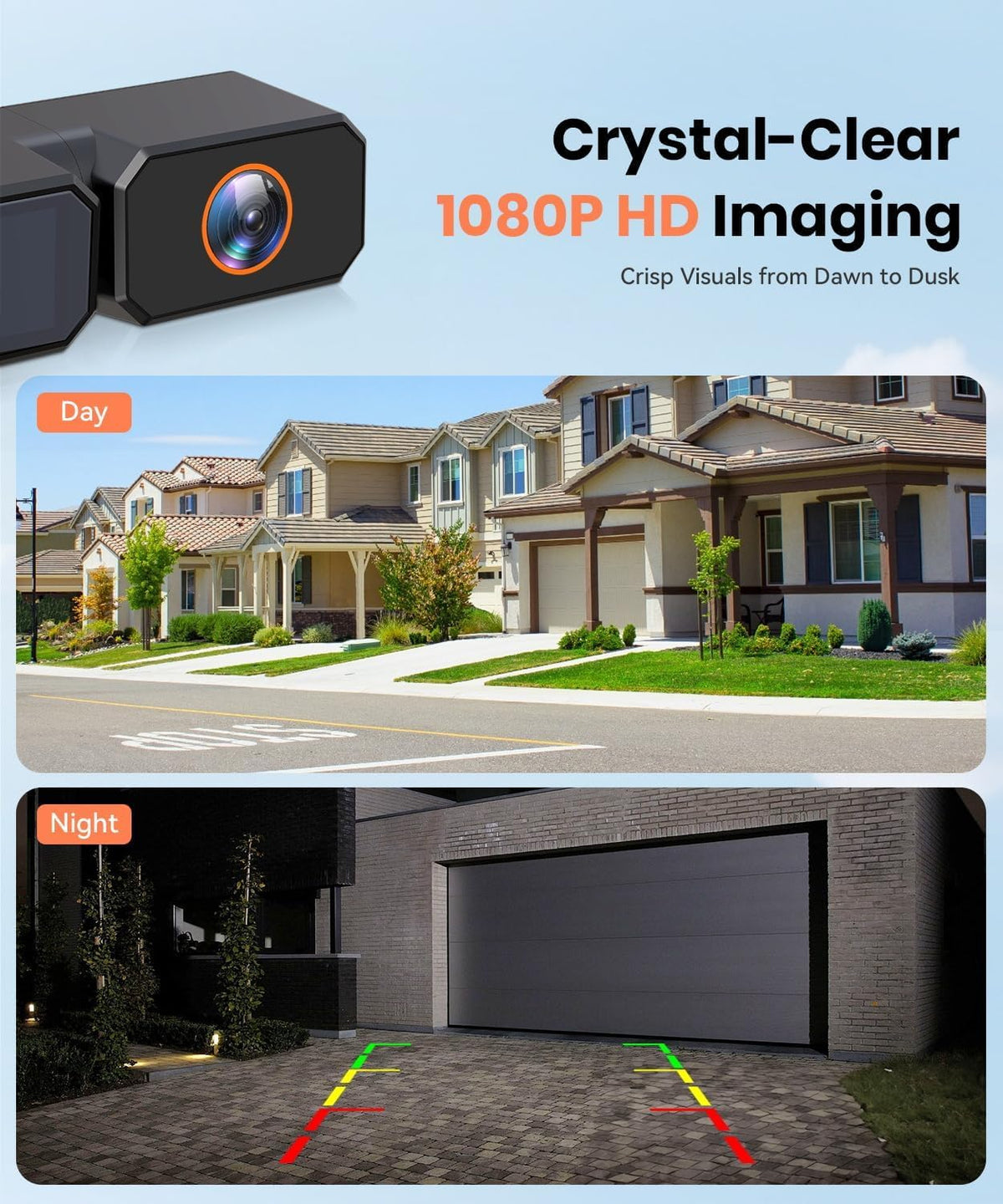 AUTO-VOX 1080P night vision reveals obstacles in color at night.