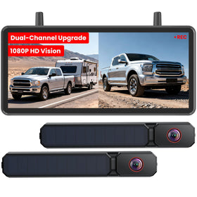 AUTO-VOX 2 solar backup camera front view shows wide coverage for safer reversing