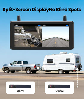 AUTO-VOX rear-left camera view aiding trailer parking and visibility