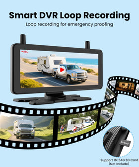 AUTO-VOX split-screen view shows trailer and blind spots together