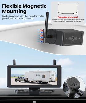 AUTO-VOX 7.2-inch dual-split monitor provides a wide, clear rear view.