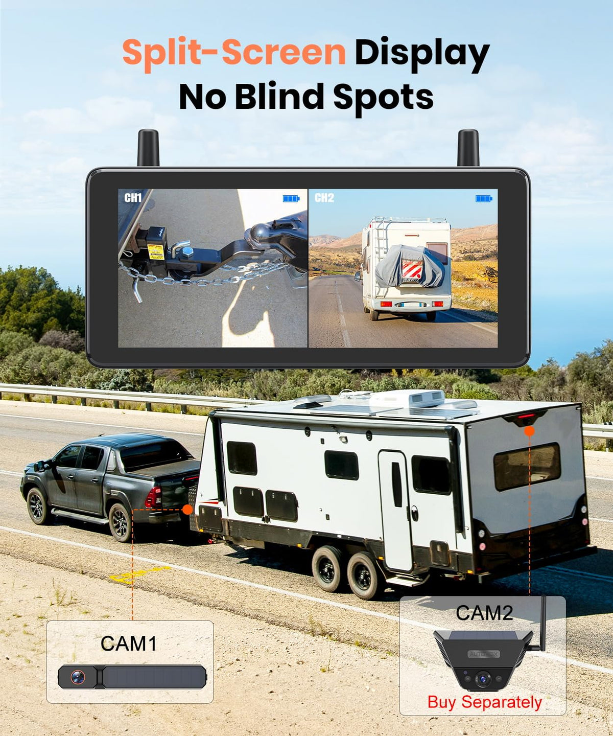 AUTO-VOX 7.2-inch DVR IP69K rugged rating image demonstrates all-weather reliability.