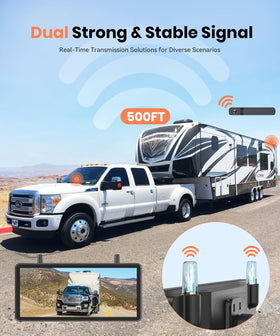AUTO-VOX 7.2-inch DVR split-screen view highlights enhanced situational awareness behind the vehicle.
