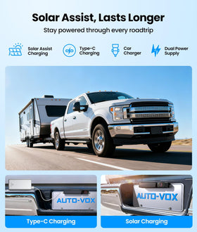 AUTO-VOX 7.2-inch HD monitor displays split screen for safer parking.