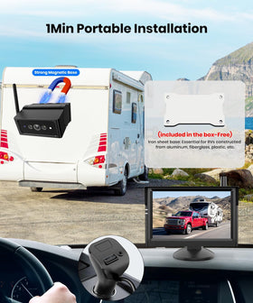 AUTO-VOX backup camera with wireless link up to 50 feet for stable rear view.