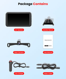 AUTO-VOX multi-function monitor switches between rearview and normal views.