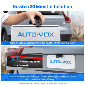 AUTO-VOX CS-2 two-step installation showing quick setup.