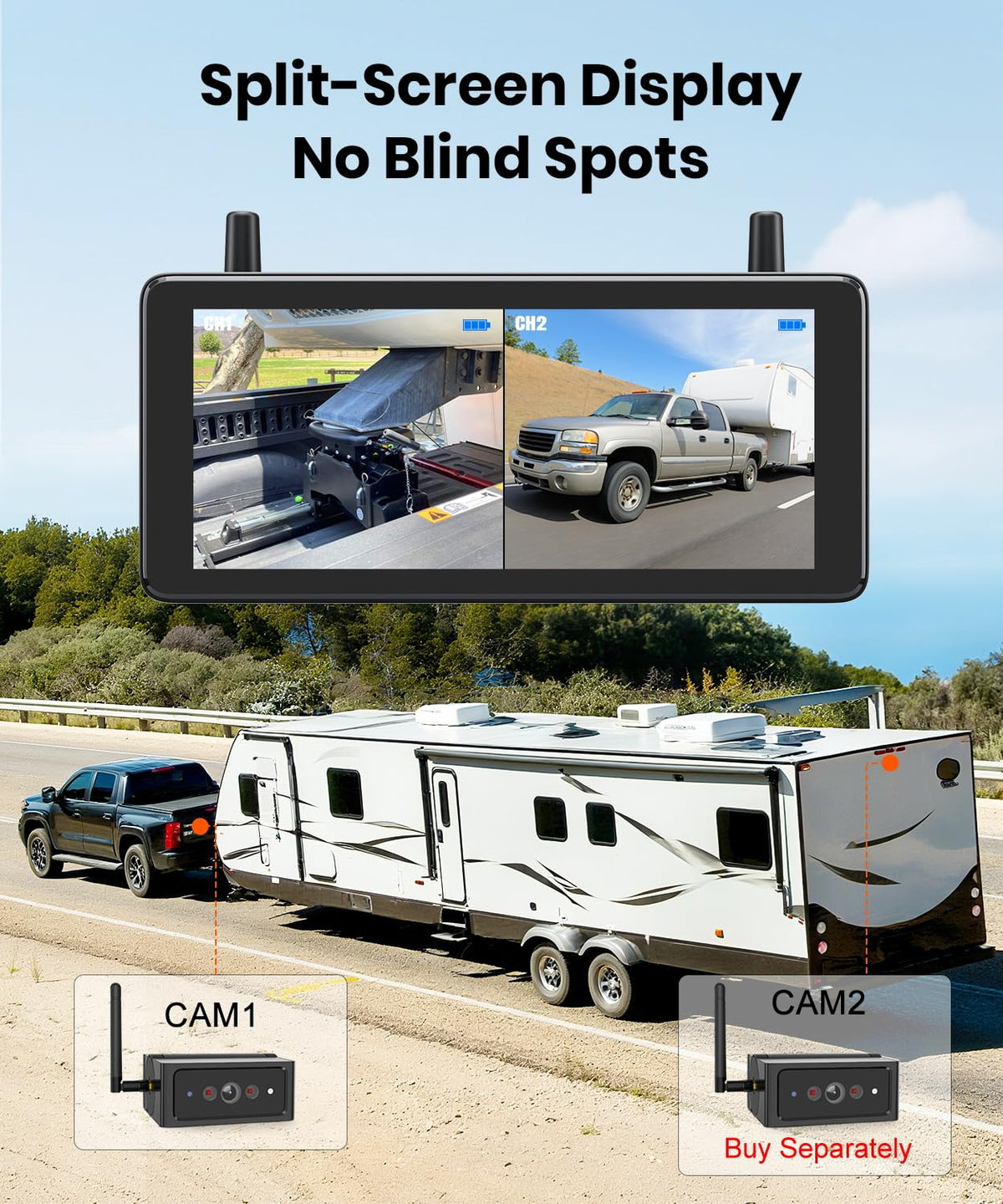 AUTO-VOX built-in DVR records trips in high-quality video.