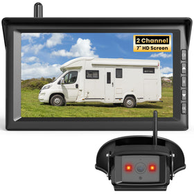 AUTO-VOX front view of monitor and camera showing clear setup benefit