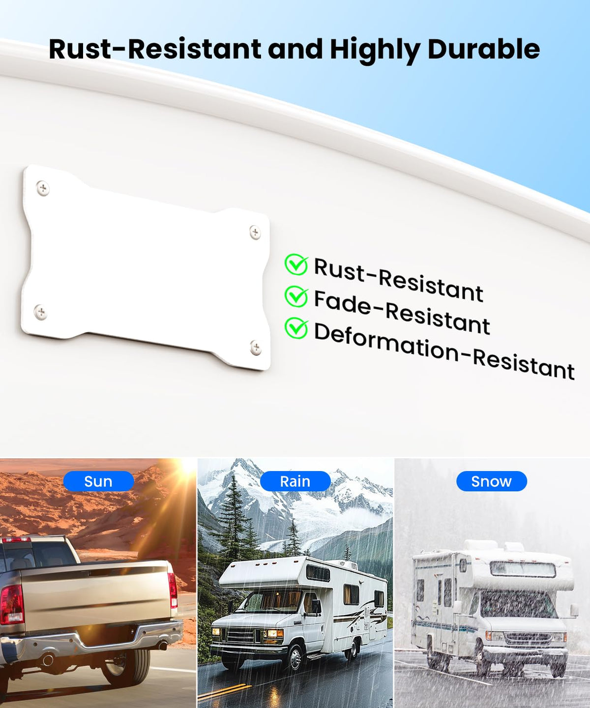 AUTO-VOX plate with magnetic solar camera attached offering quick-detach convenience