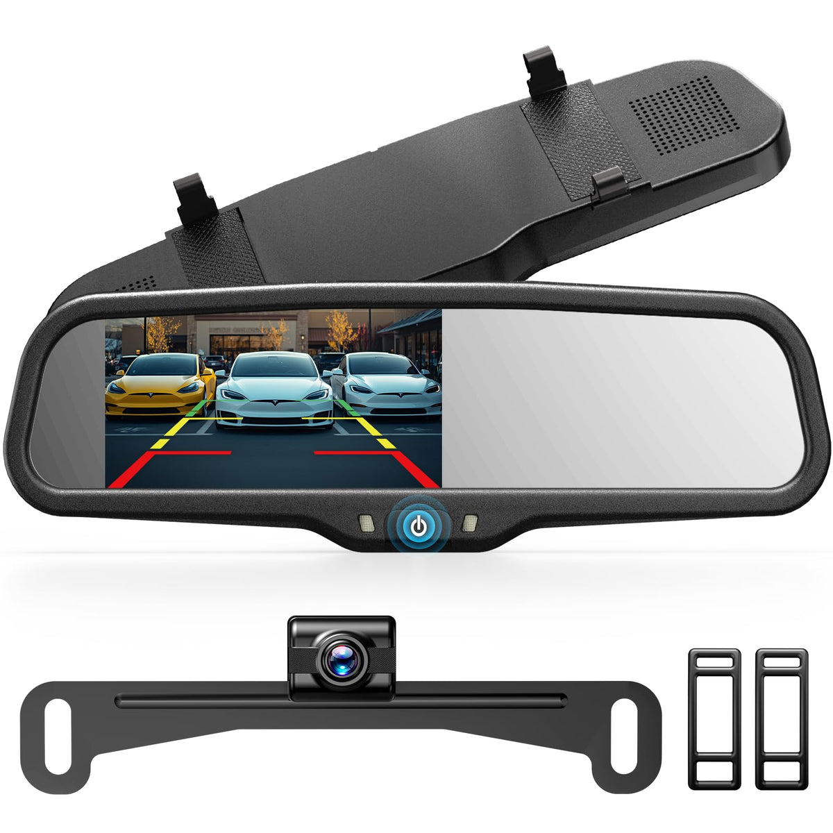 Auto-Vox rear view mirror camera with 4.3-inch display for quick rear visibility.