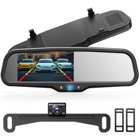 Auto-Vox rear view mirror camera with 4.3-inch display for quick rear visibility.
