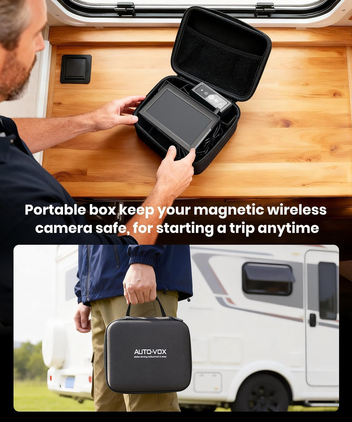 AUTO-VOX rechargeable battery lasts up to 15 hours for daily driving