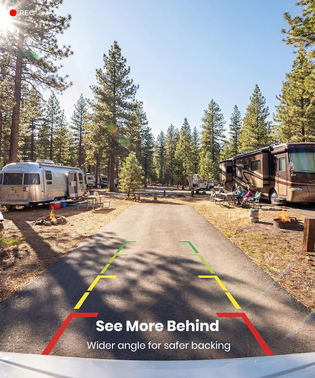 Auto-Vox backup camera kit shown with the full setup and mounting options.