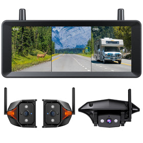 AUTO-VOX 7-2 inch monitor providing full rear and side visibility for RV hookups