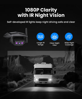 AUTO-VOX 7.2-inch monitor shows triple-split view for quick lane checks.