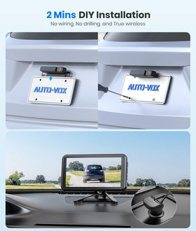 AUTO-VOX solar backup camera with a 5-inch monitor delivers clear 1080p images for safe parking.
