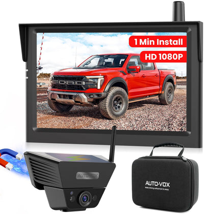 AUTO-VOX solar backup camera with magnetic mount for fast, tool-free installation.