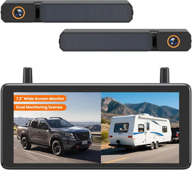AUTO-VOX solar dual-camera system front and rear view for safer reversing.