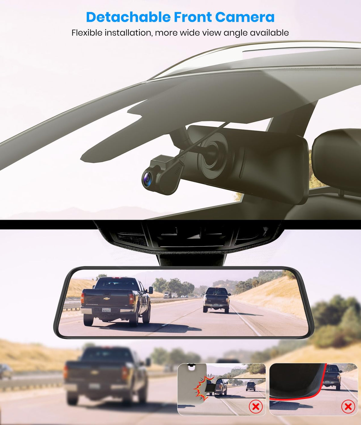 AUTO-VOX T9PRO parking guidelines assist precise reversing with dual views.