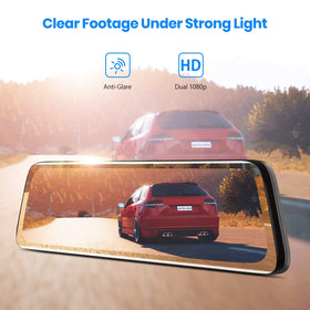 AUTO-VOX V5PRO 9.35-inch display shows a wide view with fewer blind spots.