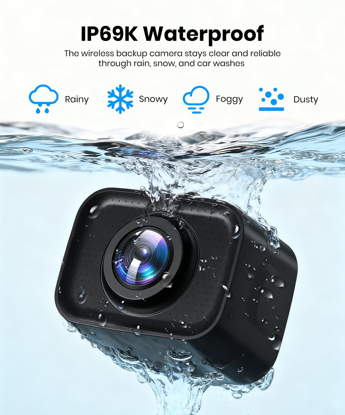 AUTO-VOX W12 IP69K waterproof build withstands rain and car washes.