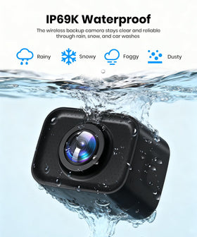 AUTO-VOX W12 IP69K waterproof build withstands rain and car washes.