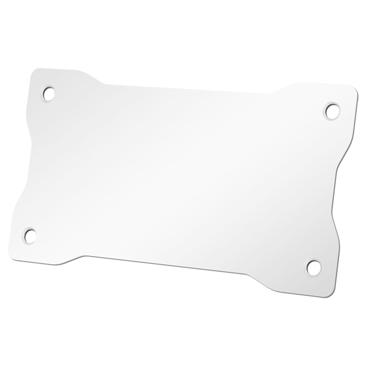 AUTO-VOX front view of white metal plate showing clean fit and magnetic readiness