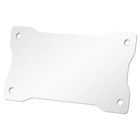 AUTO-VOX front view of white metal plate showing clean fit and magnetic readiness