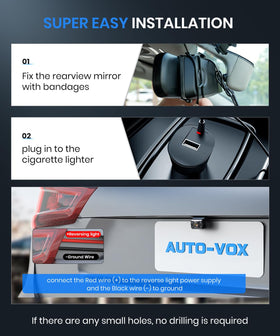 Auto-Vox wireless backup camera delivering stable signal up to 164 feet.