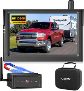 AUTO-VOX wireless backup camera magnetic with snap-on mount for truck and trailer setup