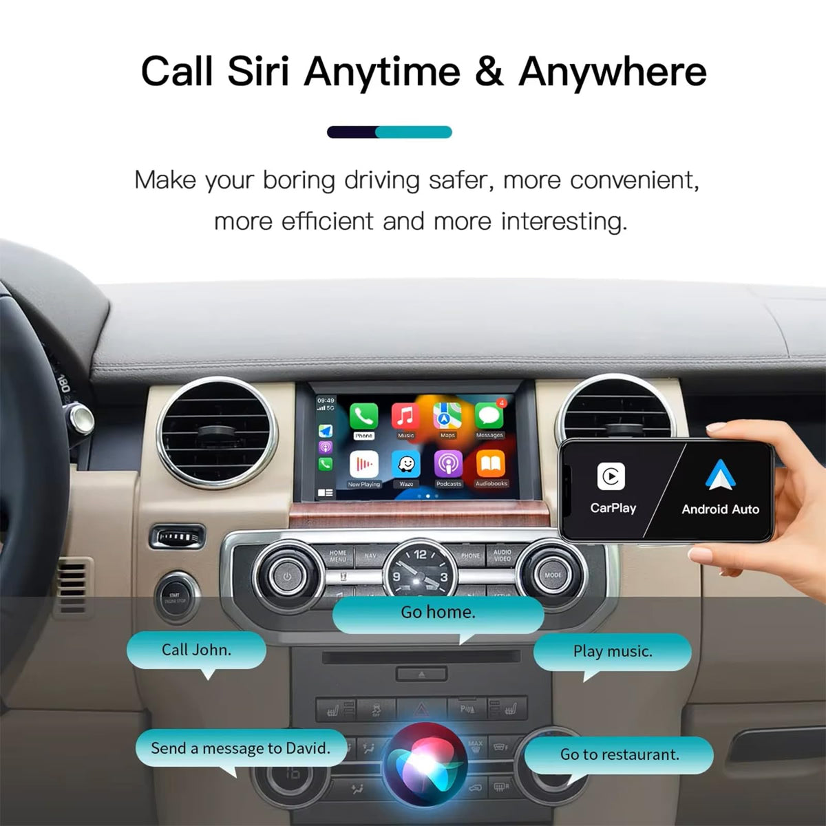 AutoABC Android Auto setup with Bosch system enables hands-free driving.