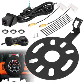 AUTOBABA front view of spare-tire camera shows fit and replacement benefit