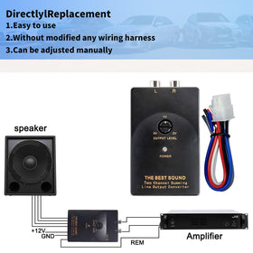 Autokemat RCA adapter installed inside car showing upgraded stereo path