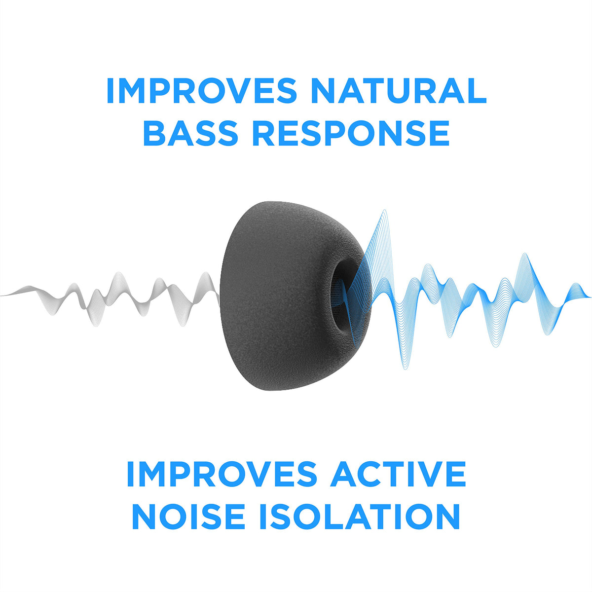 AirPods Pro tips deliver improved bass response with clear mids and highs.