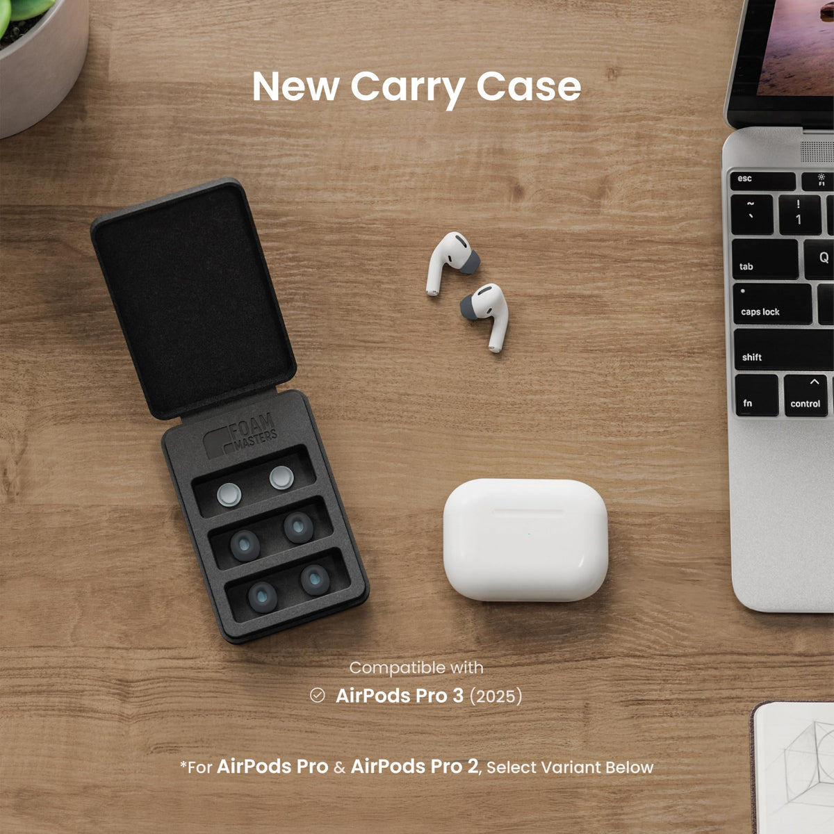 AutoLine Pro tips fitted on AirPods Pro 3 showing secure seal