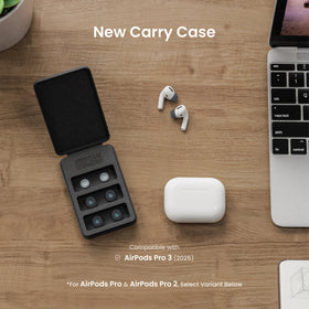 AutoLine Pro tips fitted on AirPods Pro 3 showing secure seal