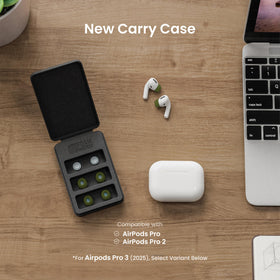 AutoLine Pro tips installed on AirPods Pro demonstrating secure fit